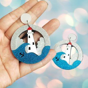 Lighthouse bold statement earrings